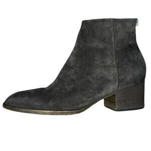 RAG & BONE Sz 36 US 6 Wesley Asphalt Gray Suede Back Zipper Ankle Boots